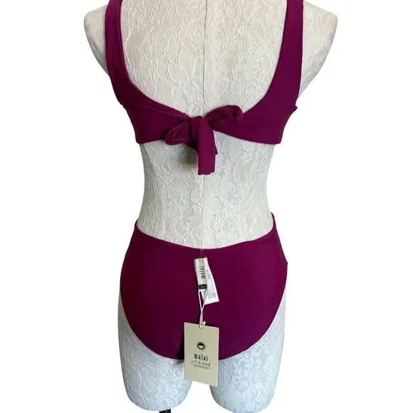 Malai Danza double ring OnePiece swimsuit Sz S NWT maroon vixen resort coastal